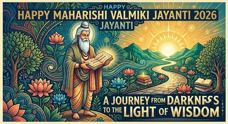 happy valmiki jayanti 2026 divine light greeting poster