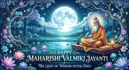 happy valmiki jayanti 2026 glowing spiritual background