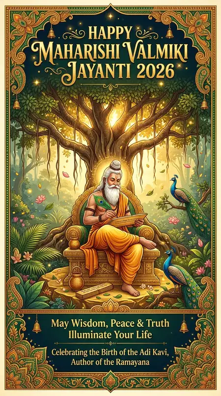 happy valmiki jayanti 2026 vertical mobile wallpaper - Happy Maharishi Valmiki Jayanti 2026
