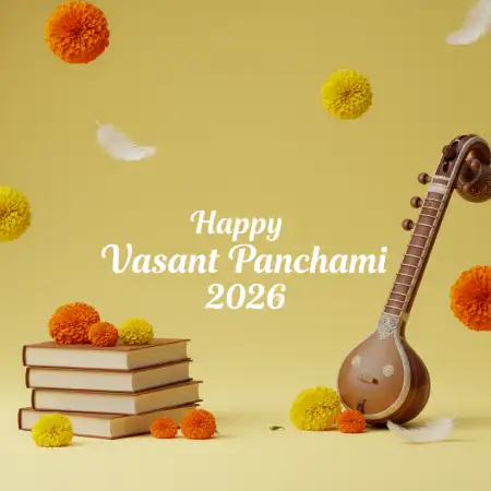 Free Happy Vasant Panchami 2026 English Wishes Background Download