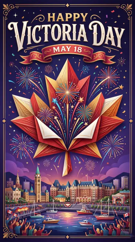 Happy Victoria Day 2026 Canadian Fireworks Poster - Free Happy Victoria Day 2026 Download