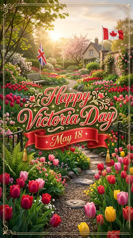 Happy Victoria Day 2026 Floral Background - Free Happy Victoria Day 2026 Download
