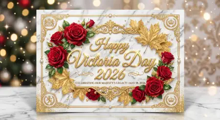 Happy Victoria Day 2026 Luxury Red Gold Background - Free Happy Victoria Day 2026 Download