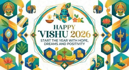Happy Vishu 2026 Wishes Creative Poster Ideas - Free Happy Vishu 2026 Wishes Download