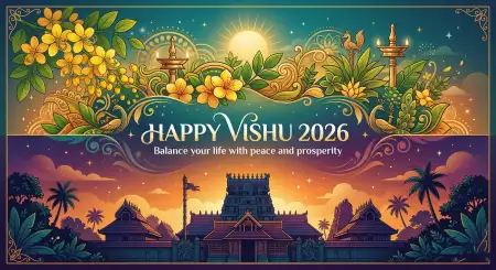 Happy Vishu 2026 Wishes Cultural Greeting Messages - Free Happy Vishu 2026 Wishes Download