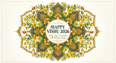 Happy Vishu 2026 Wishes Greeting Card Ideas - Free Happy Vishu 2026 Wishes Download