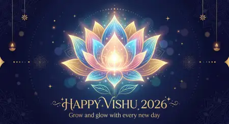 Happy Vishu 2026 Wishes Spiritual Background Design - Free Happy Vishu 2026 Wishes Download