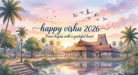 Happy Vishu 2026 Wishes Traditional Kerala Festival Greeting Messages - Free Happy Vishu 2026 Wishes Download