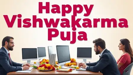 Happy Vishwakarma Puja Banners In Hindi - Free Happy Vishwakarma Puja Download