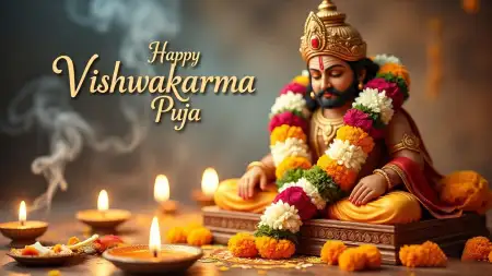 Happy Vishwakarma Puja Greetings With Tools Theme - Free Happy Vishwakarma Puja Download