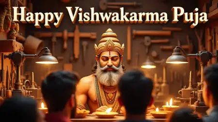 Happy Vishwakarma Puja Wishes 3d Text Image - Free Happy Vishwakarma Puja Download