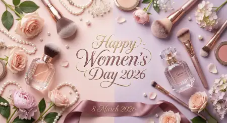 Happy Womens Day Wishes Calligraphy Text Design - Free Happy Womens Day Wishes Download