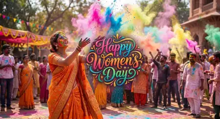 Happy Womens Day Wishes Colorful Poster Design - Free Happy Womens Day Wishes Download