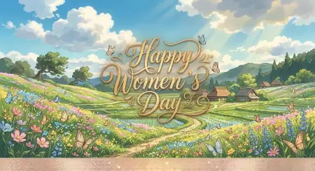 Happy Womens Day Wishes Golden Typography Poster - Free Happy Womens Day Wishes Download