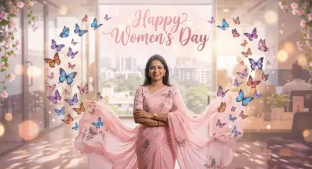 Happy Womens Day Wishes Pink Theme Poster - Free Happy Womens Day Wishes Download