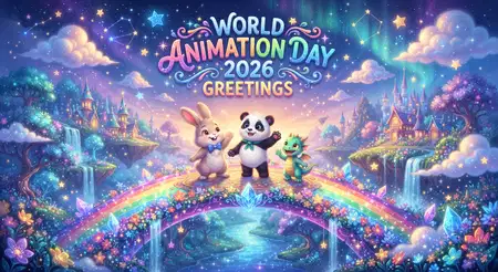 happy world animation day 2026 animated greeting - World Animation Day 2026