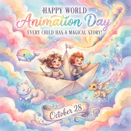 happy world animation day 2026 heart touching wishes - World Animation Day 2026