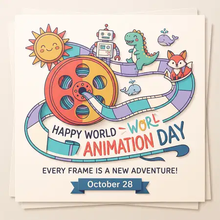 happy world animation day 2026 vector illustration - World Animation Day 2026
