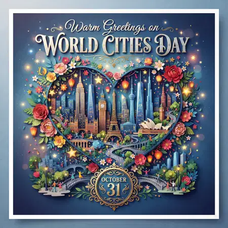 happy world cities day 2026 digital greeting design - World Cities Day 2026