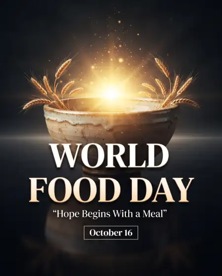 happy world food day 2026 unique wishes design - World Food Day 2026