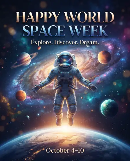 happy world space week poster - Happy World Space Week
