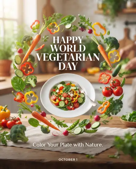 happy world vegetarian day 2026 design - World Vegetarian Day 2026