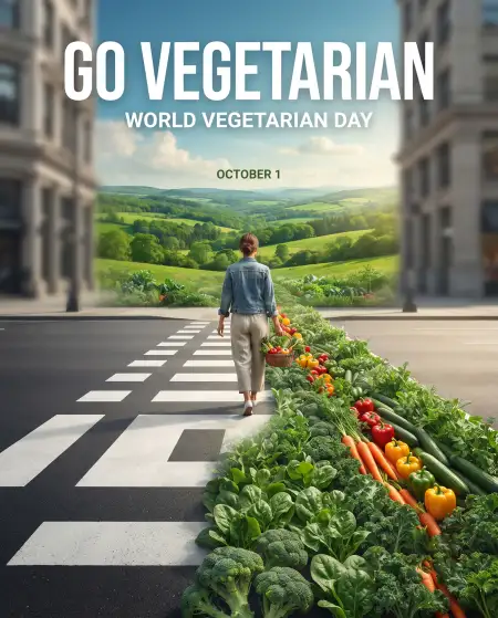 happy world vegetarian day 2026 poster - World Vegetarian Day 2026