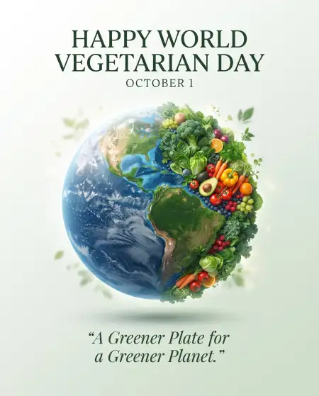 happy world vegetarian day october 1 2026