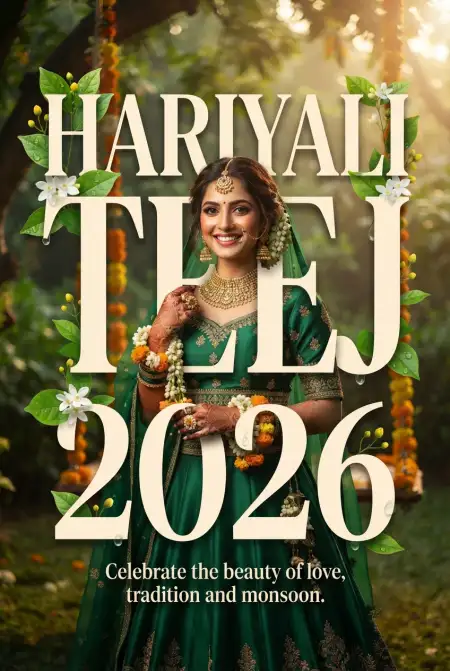 hariyali teej 2026 viral wishes images - Happy Hariyali Teej 2026