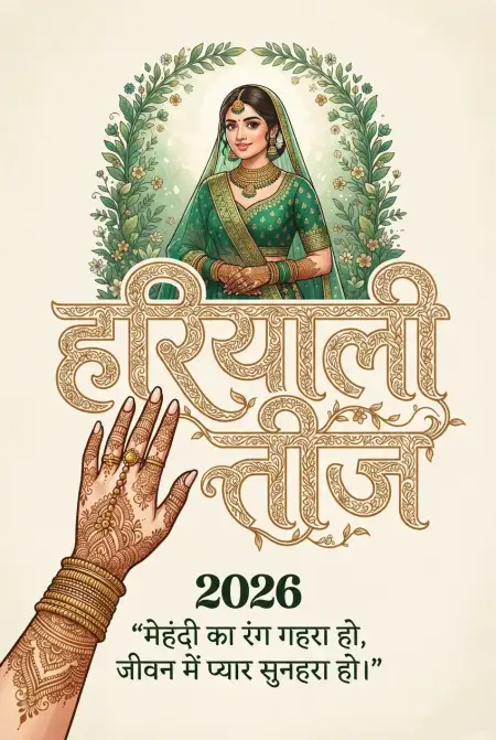 hariyali teej 2026 wishes in hindi images - Happy Hariyali Teej 2026