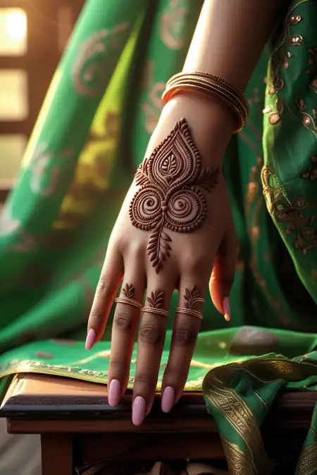Hariyali Teej Festival Mehndi Art For Full Hands - Free Hariyali Teej Mehndi Design Download