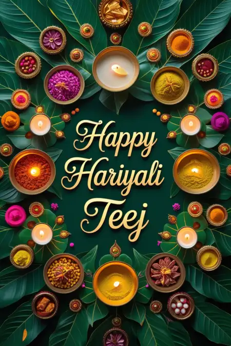 Hariyali Teej Greeting Card Design HD - Free Happy Hariyali Teej Download