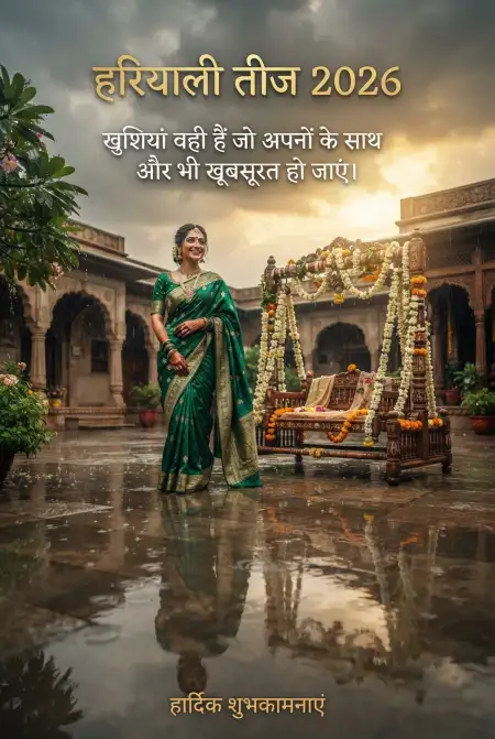 hariyali teej hindi quotes with images 2026 - Happy Hariyali Teej 2026