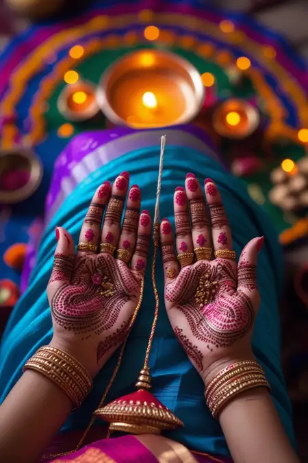 Hariyali Teej Mehndi With Bangles Design - Free Hariyali Teej Mehndi Design Download