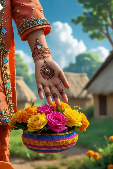 Hariyali Teej Mehndi With Leafy Patterns - Free Hariyali Teej Mehndi Design Download