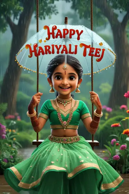 Hariyali Teej Swing Decoration Ideas - Free Happy Hariyali Teej Download