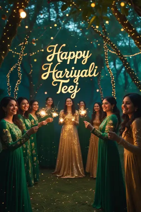 Hariyali Teej Wishes For Newly Married Couples - Free Happy Hariyali Teej Download