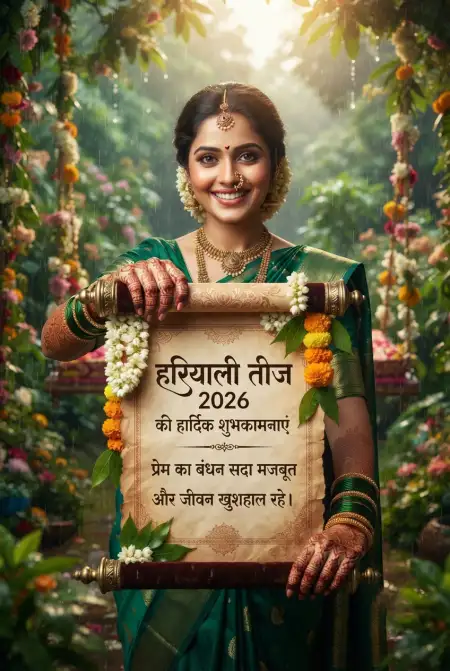 hariyali teej wishes for sister 2026 - Happy Hariyali Teej 2026