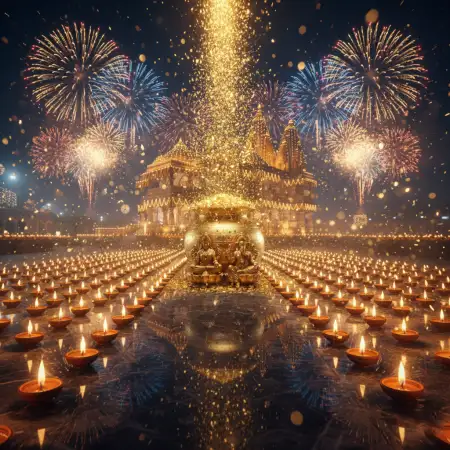 Free Hd Diwali Background With Colorful Fireworks Background Download