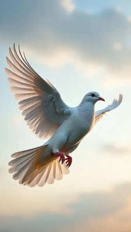 Hd White Dove Flying In Blue Sky Wallpaper - Free Blue Wallpaper Download