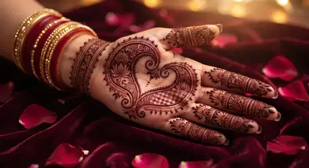 heart shape karwa chauth mehndi design - Karwa Chauth Mehndi Design For Wrist