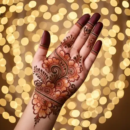 Heart Shape Mehndi Design New Look - Free New Mehndi Design Download