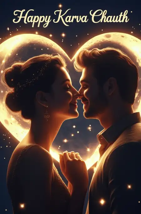 Free Heart Touching Karva Chauth Wish Image For Status PNG Image Download