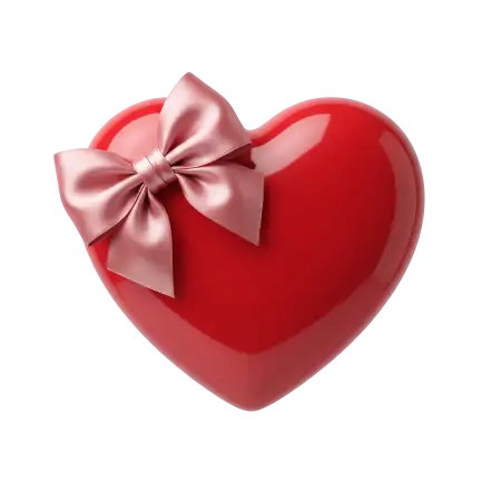 heart with bow png transparent