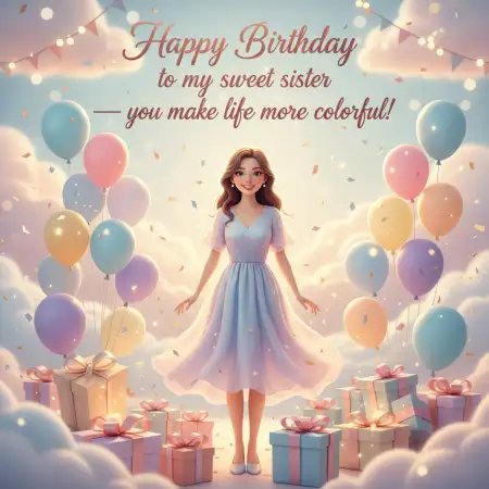 Free Heartfelt Happy Birthday Wishes For Caring Sister Background Download