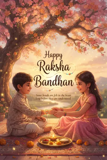 Free Heartwarming Raksha Bandhan Wishes For Children Image Download