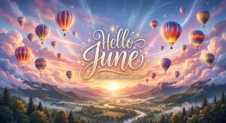 Hello June Creative Social Media Post - Free Hello June Download