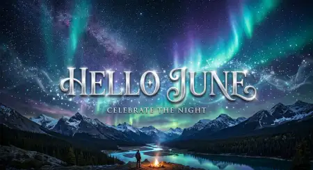 Hello June Modern Calligraphy Design - Free Hello June Download