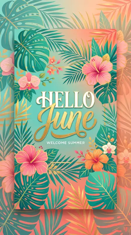 Hello June Stylish Greeting Card Design - Free Hello June Download