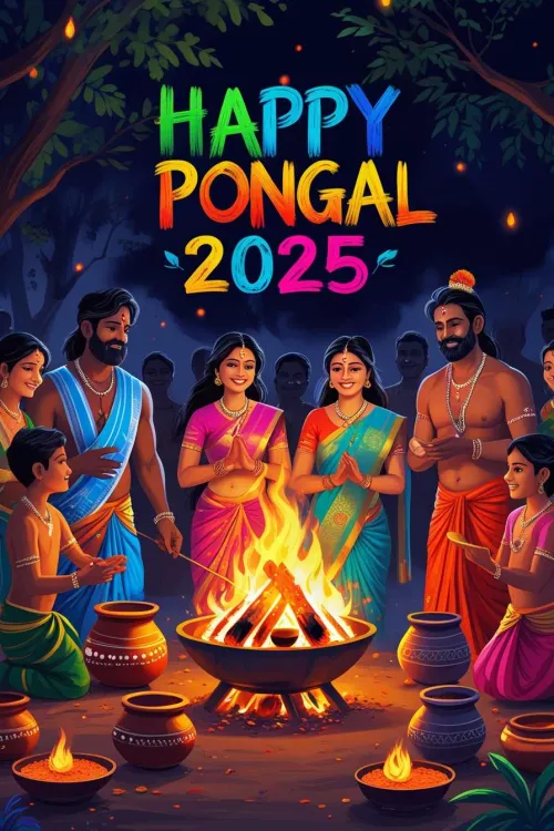 high-quality happy pongal 2025 greeting card designs